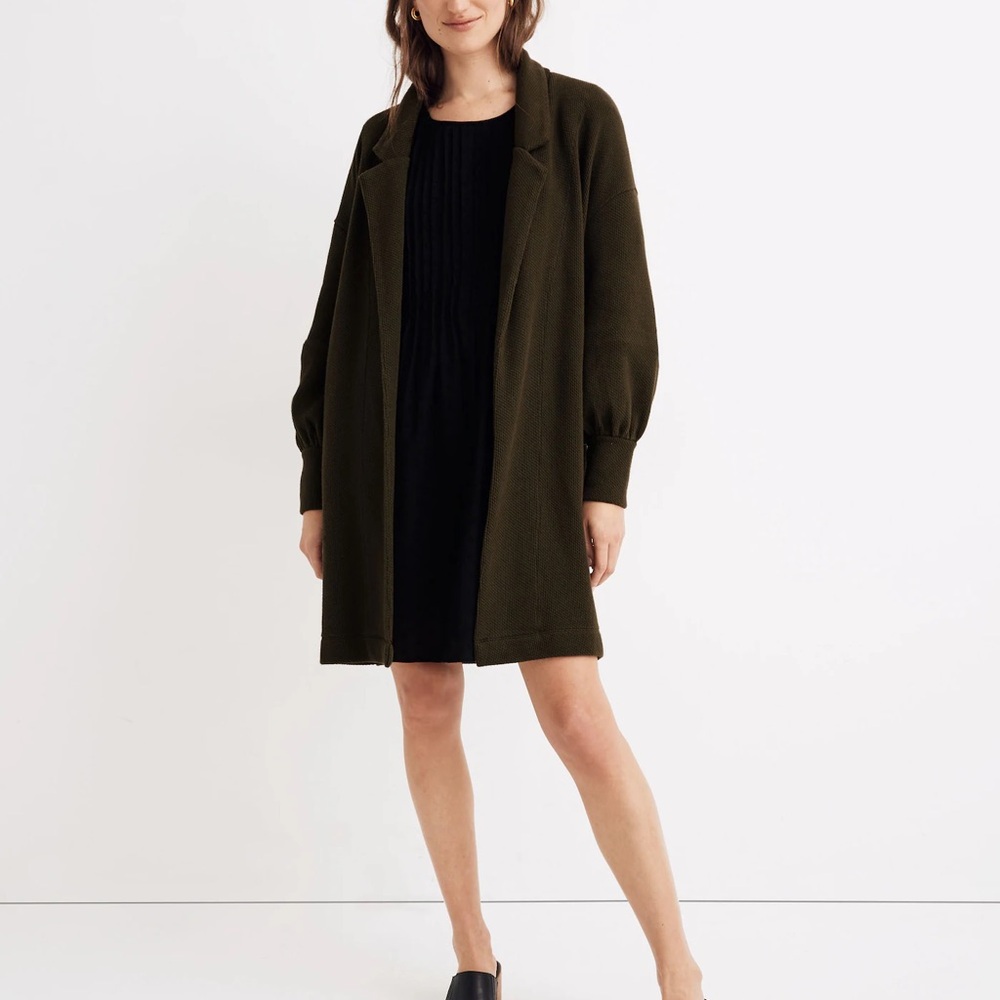 Piqué Relaxed Cardigan Coat